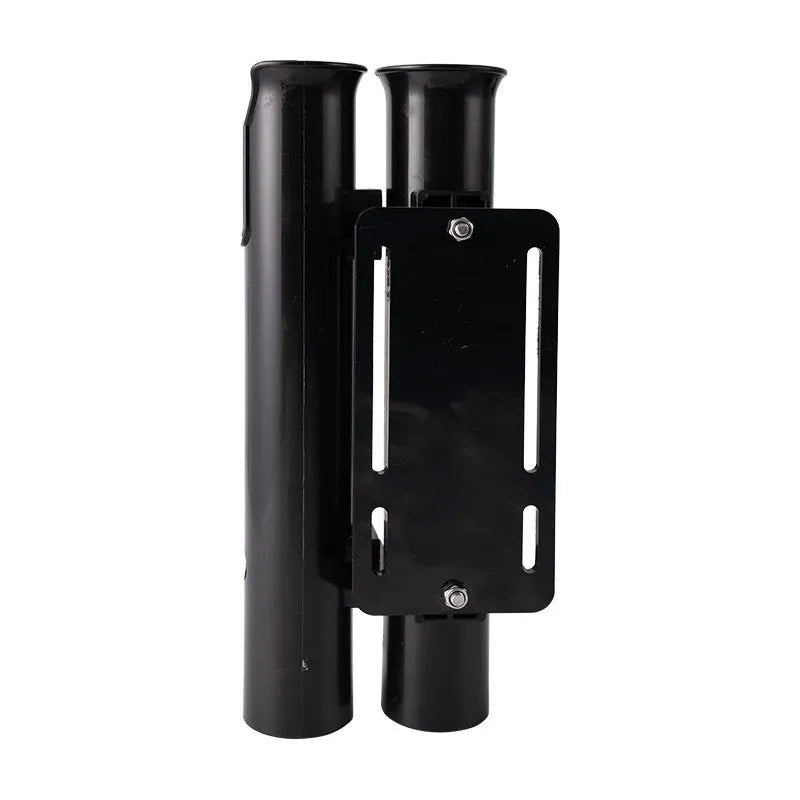 Carbon plastic double-layer fishing rod rack for motorcycle and electric bicycle mounting