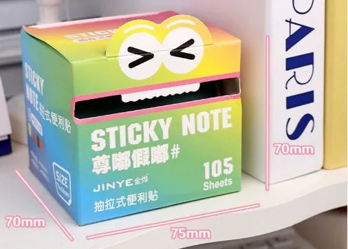 Pearl gradient transparent sticky notes refill pack with 105 pages showing six colour options