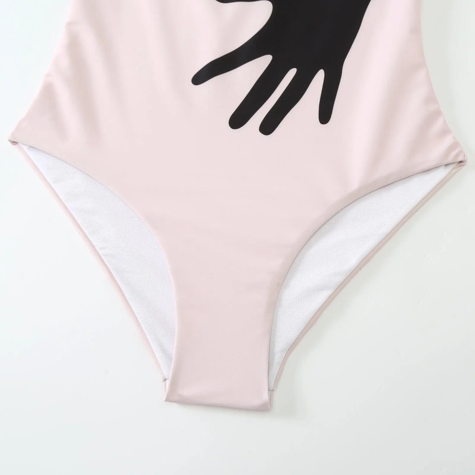 Women's patterned one-piece bikini swimsuit with attached tulle skirt in polyester fabric