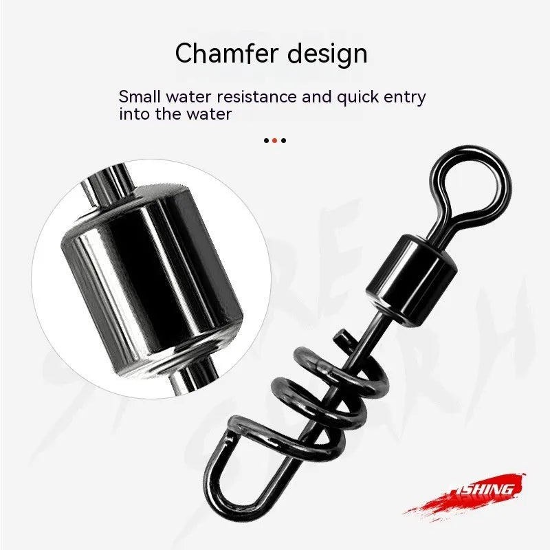 Stainless steel fishing swivel connector with 8-shaped ring design in various sizes