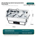 Stainless steel electric buffet stove with transparent flip lid and LCD temperature control screen.