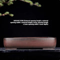 Handmade antique rectangular purple clay flower pot for plants