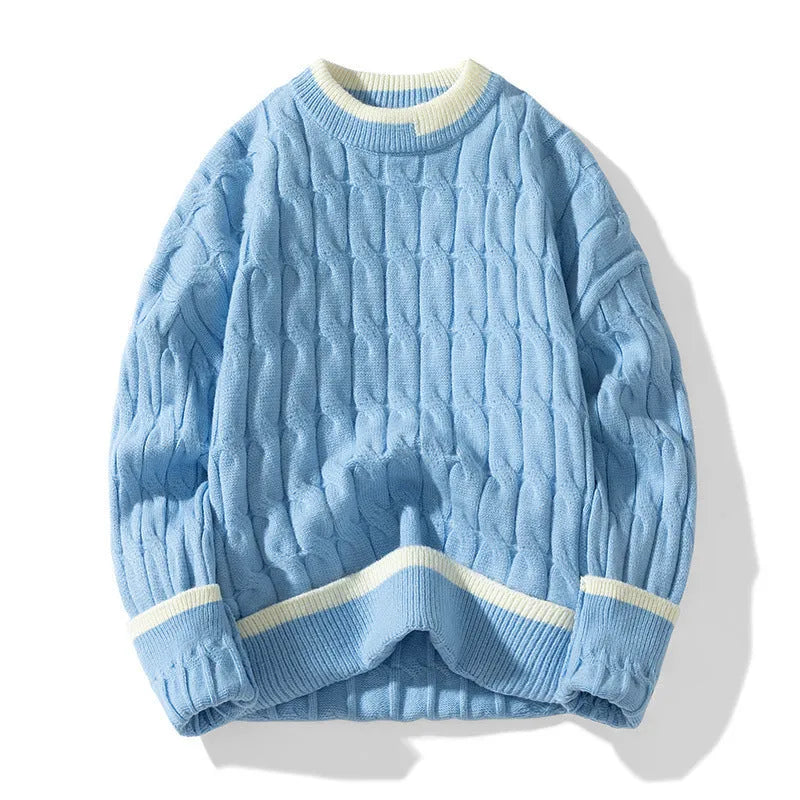Men's loose fit two-piece modal acrylic sweater set in multiple colours for autumn winter sports wear