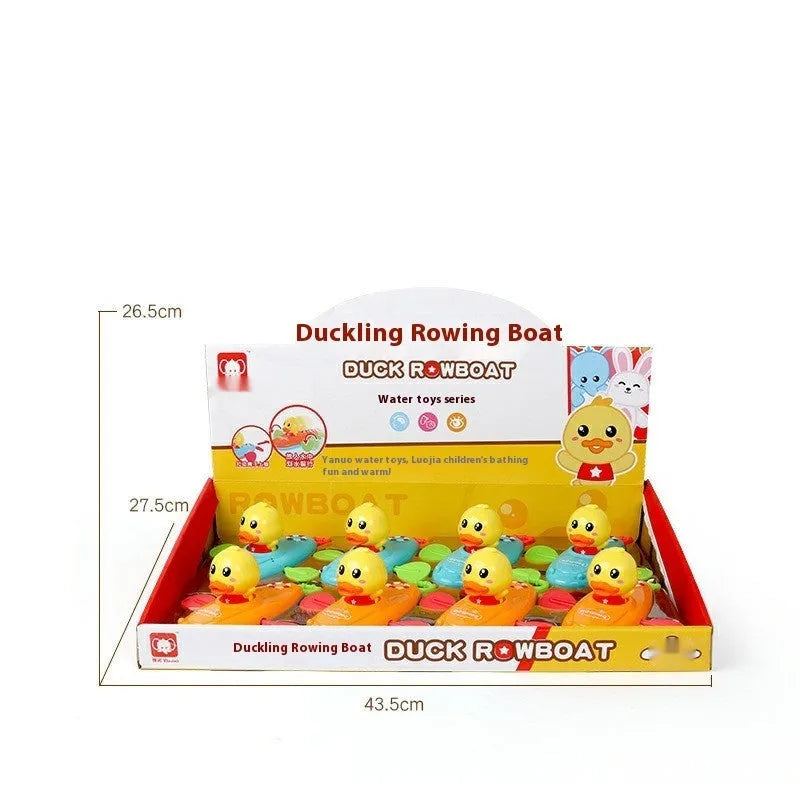Yellow plastic wind-up swimming bath toy for interactive water play