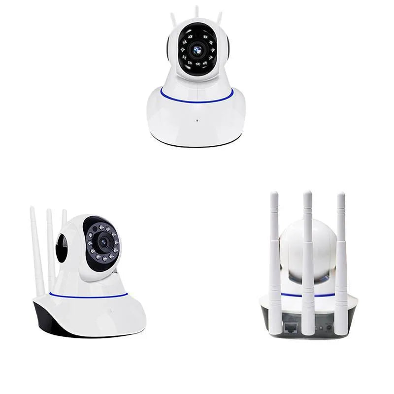 White dome-style wireless security camera with a 3.6mm lens for indoor and outdoor HD surveillance.