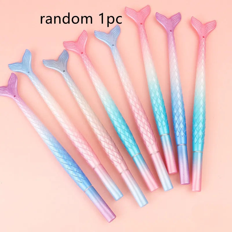 Cartoon mermaid themed pen with 0.38mm fine writing tip and plastic shell