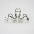 Metal Slytherin serpentine snake hair barrette in silver or gun black, 10.5 cm long.
