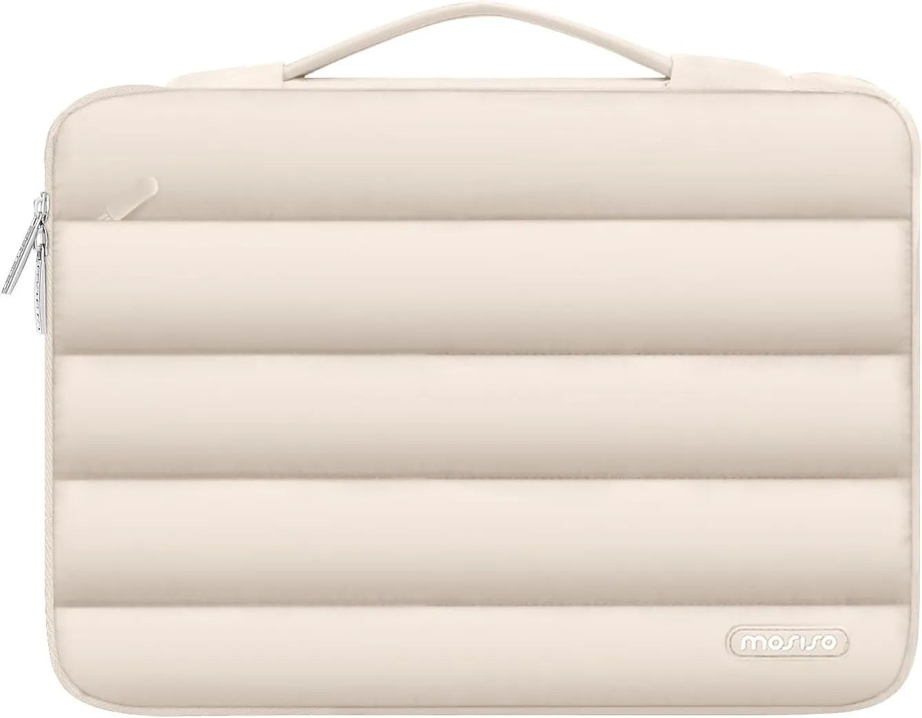 Velvet plaid pattern laptop storage bag for 13.3-inch and 15.4-inch notebooks in sand colour.