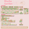 Mu Xia Garden Summer Garden key cap set showing sublimation printed keyboard keys