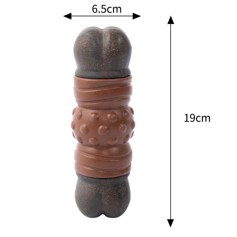 Indestructible nylon dog chew toy with squeaker for large breed aggressive chewers