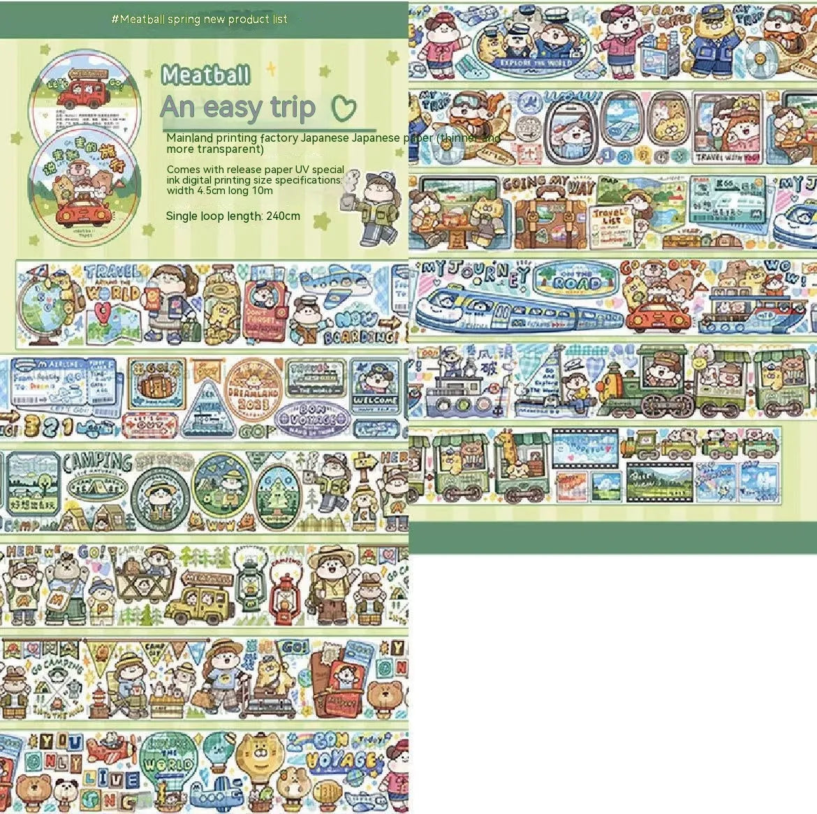 Cute cartoon character stickers for haemorrhoid tape packaging decoration on Japanese paper