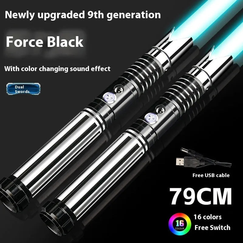 Metal laser sword with 16-colour gravity induction light handle for children aged 7-14