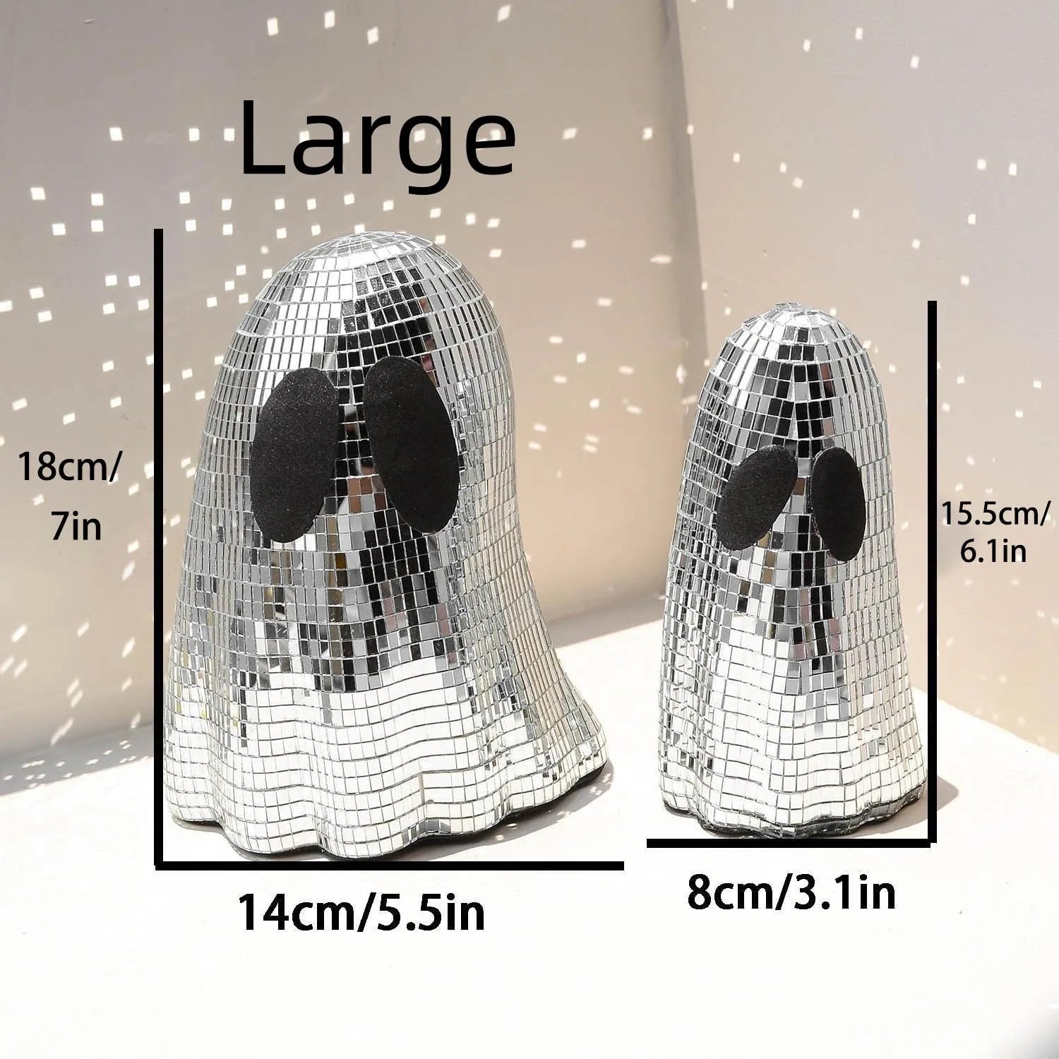 Silver Halloween ghost mosaic mirror patch desktop decoration on glass