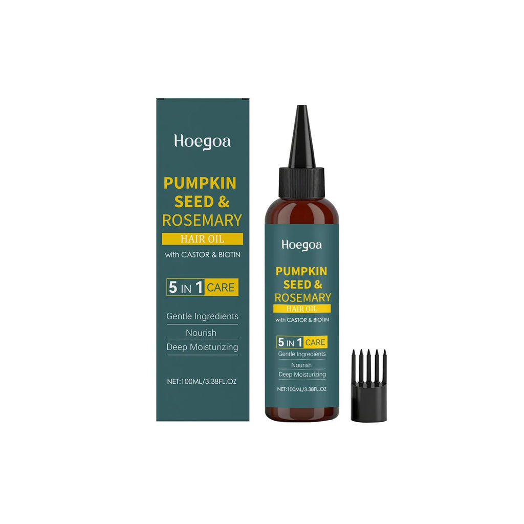 Rosemary hair essential oil 100ml bottle with pointed nozzle and massage comb set