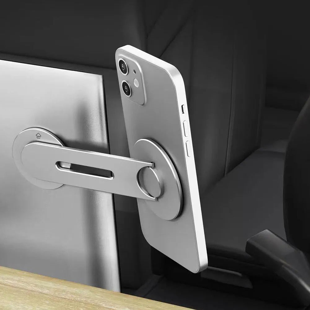 Aluminium alloy magnetic car phone holder with suction mount for Tesla vehicles