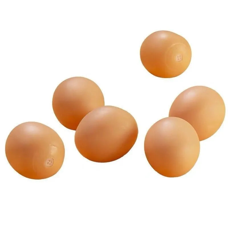 Plastic simulation egg dog toy with sound feature for teeth cleaning and interactive play
