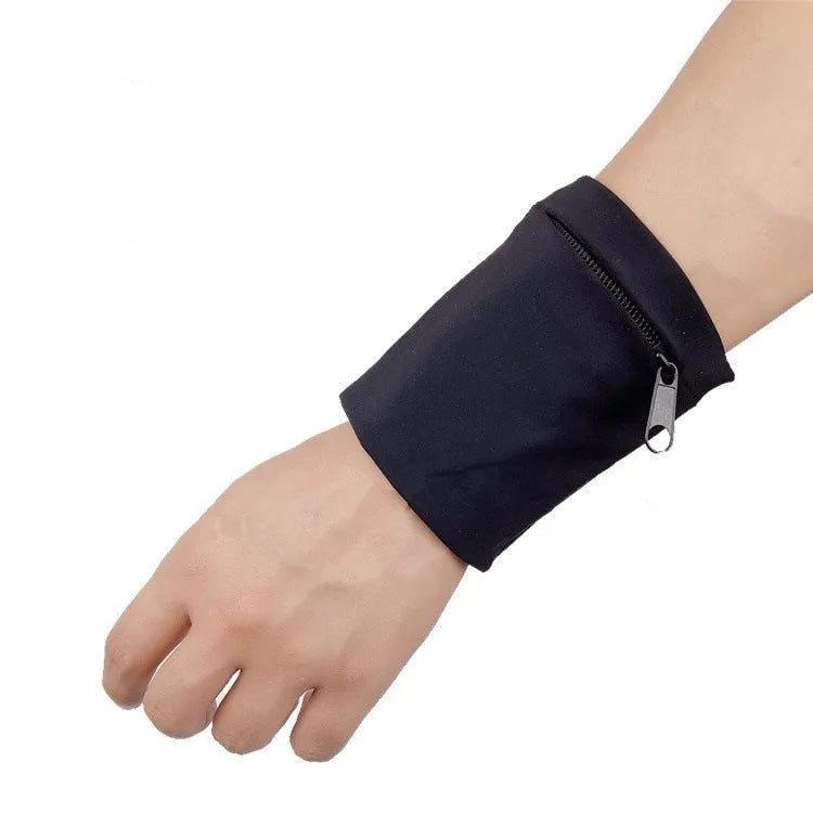Wrist bag armband sleeve for mobile phone measuring 10 by 10.5 centimetres.