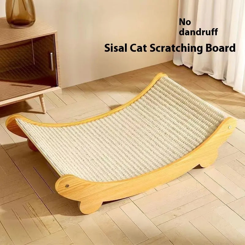 Sisal cat scratch board with replaceable surface in pastoral style design