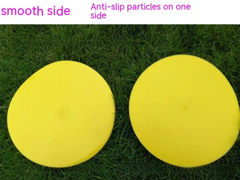 Flat circular football training marker disc in bright colours measuring 23cm diameter
