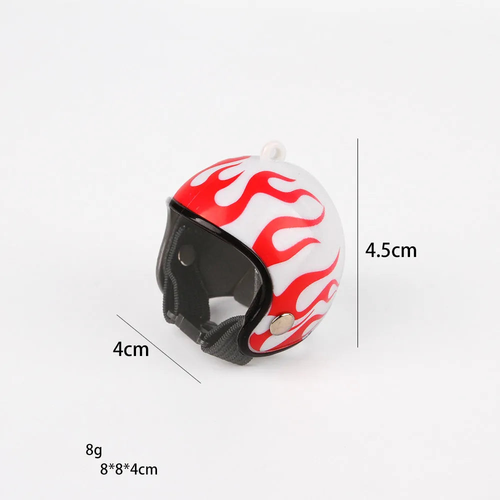 Small adjustable plastic helmet for chickens and birds with elastic bands and sponge lining