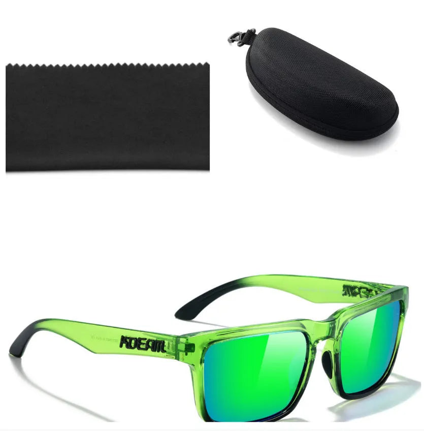 Polarized square sunglasses with TAC lens and PC frame in multiple colour options for outdoor use
