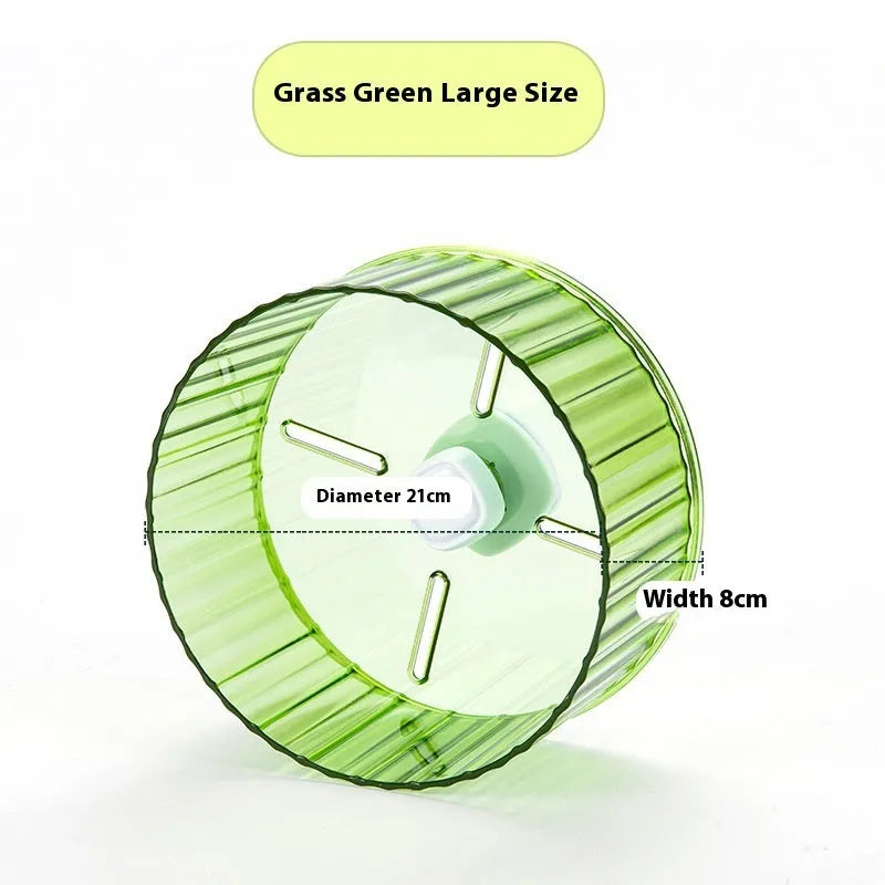 21cm plastic parrot running wheel toy in transparent, green, grey, orange, or purple colour options