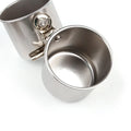 Stainless steel birdcage feeder for outdoor bird feeding in natural metallic colour