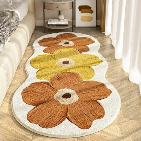 Flower shaped cartoon alien bedside blanket in gradient flower pink colour pattern