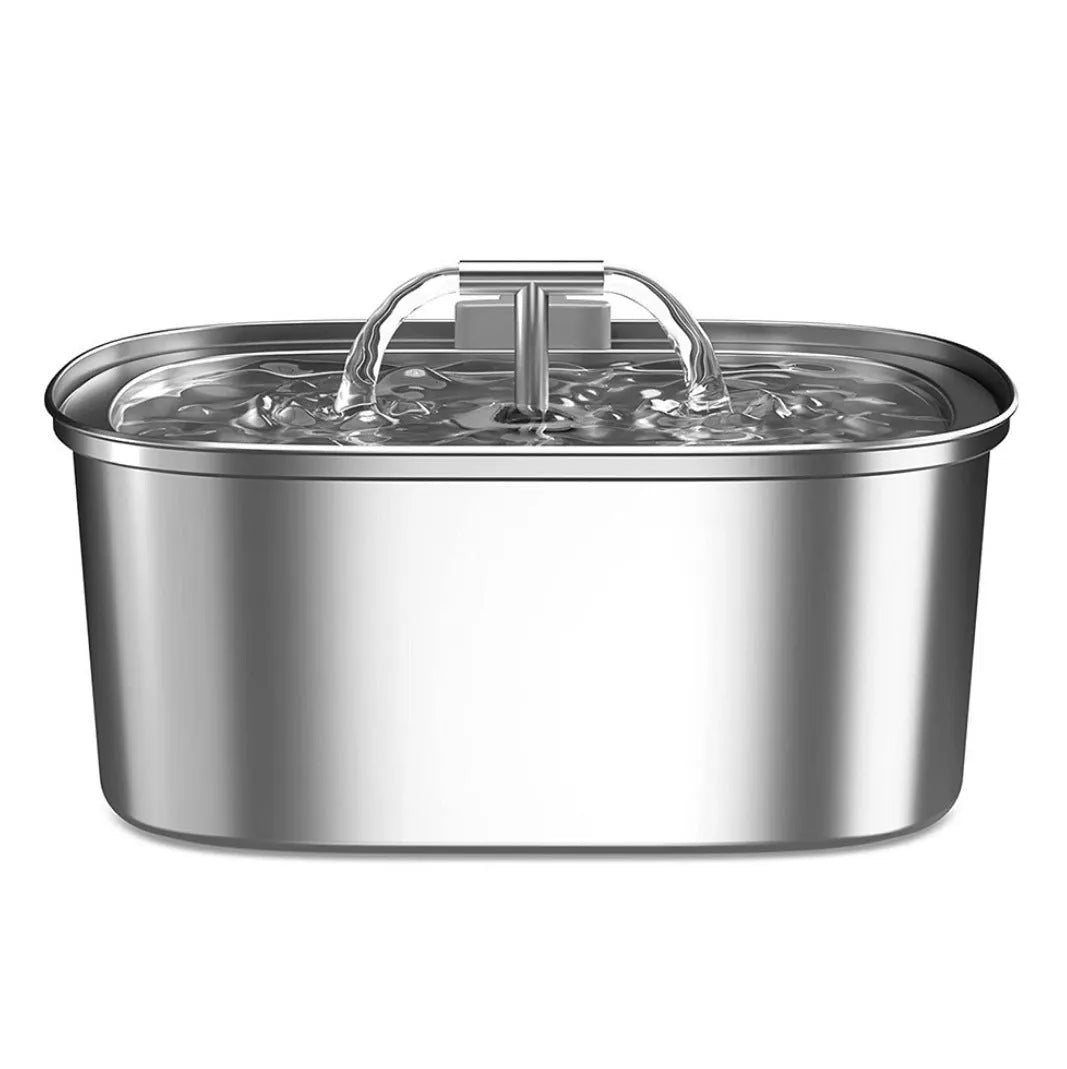 All stainless steel pet water dispenser round runway type large capacity for cats and dogs