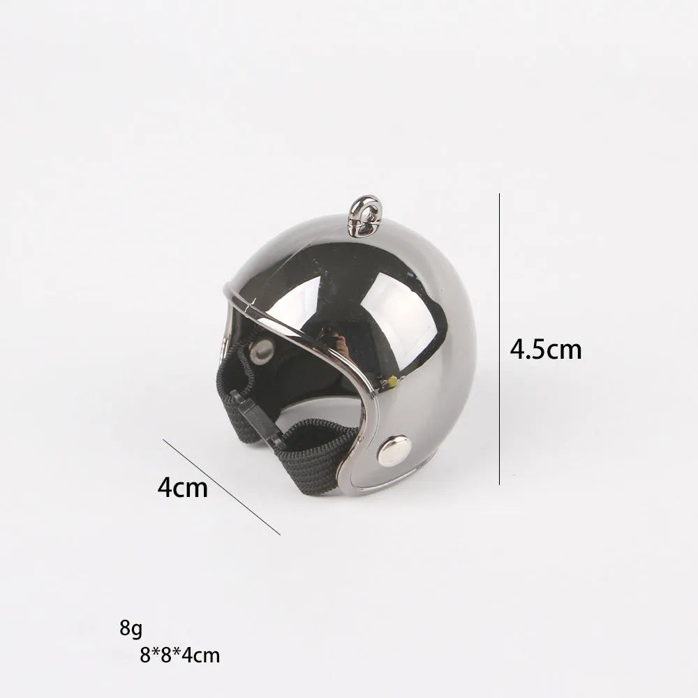 Small adjustable plastic helmet for chickens and birds with elastic bands and sponge lining