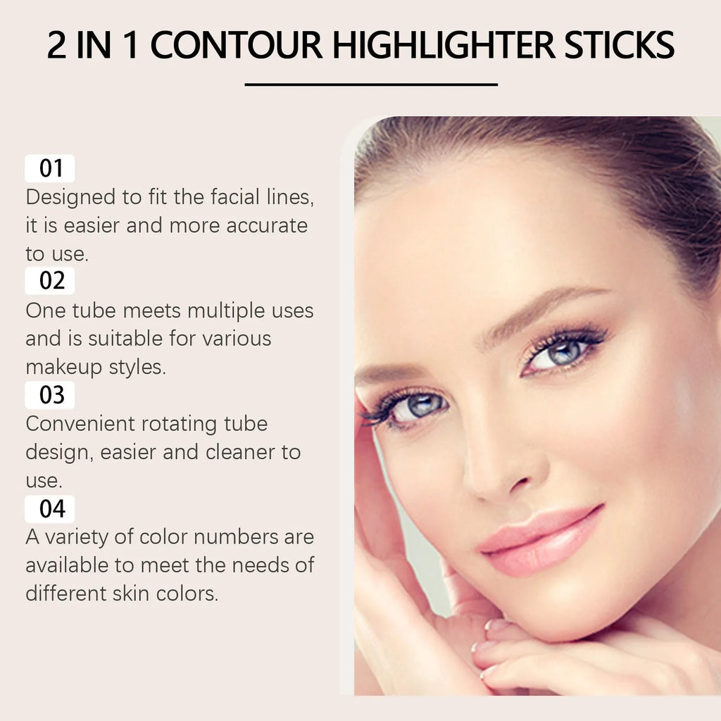 2-in-1 makeup highlighter and concealer pencil in a choice of three brown shades.