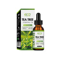 60ml bottle of pure tea tree essential oil for acne treatment and skin blemish reduction