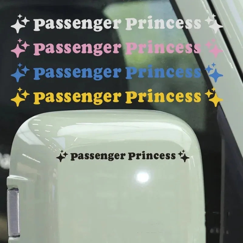 Passenger Princess decorative car sticker for rearview mirrors measuring 12.5cm