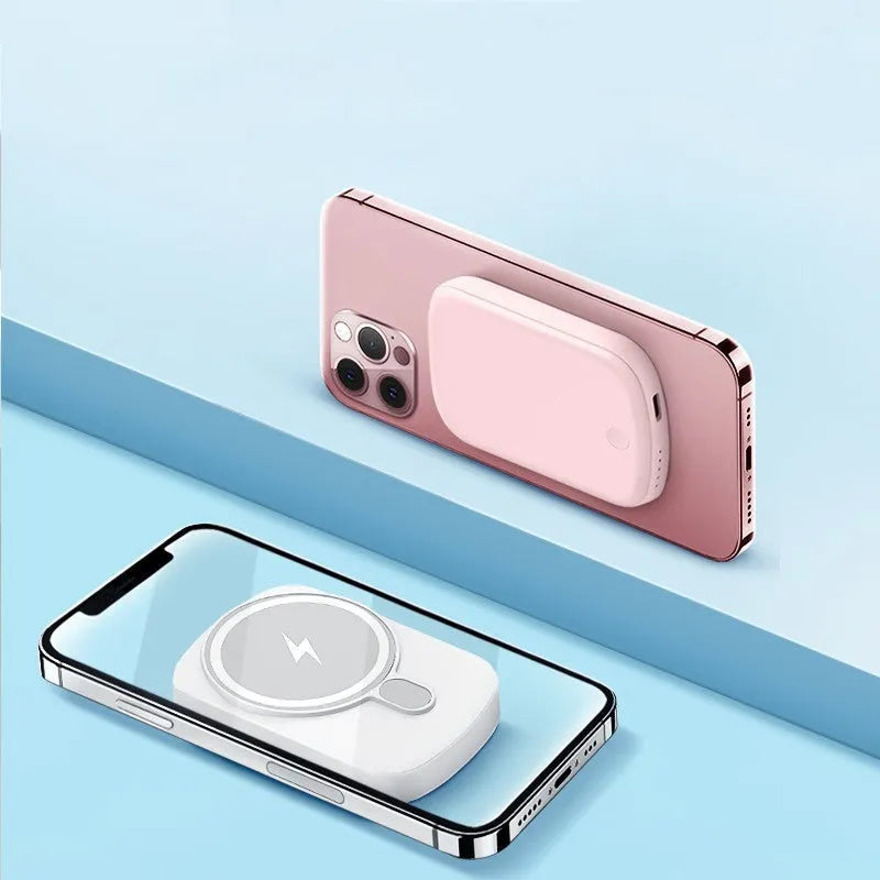 Magsafe magnetic wireless power bank in selected colour with creative plastic design