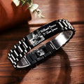 Titanium steel lettering bracelet with curved heart shape and electroplated black lettering