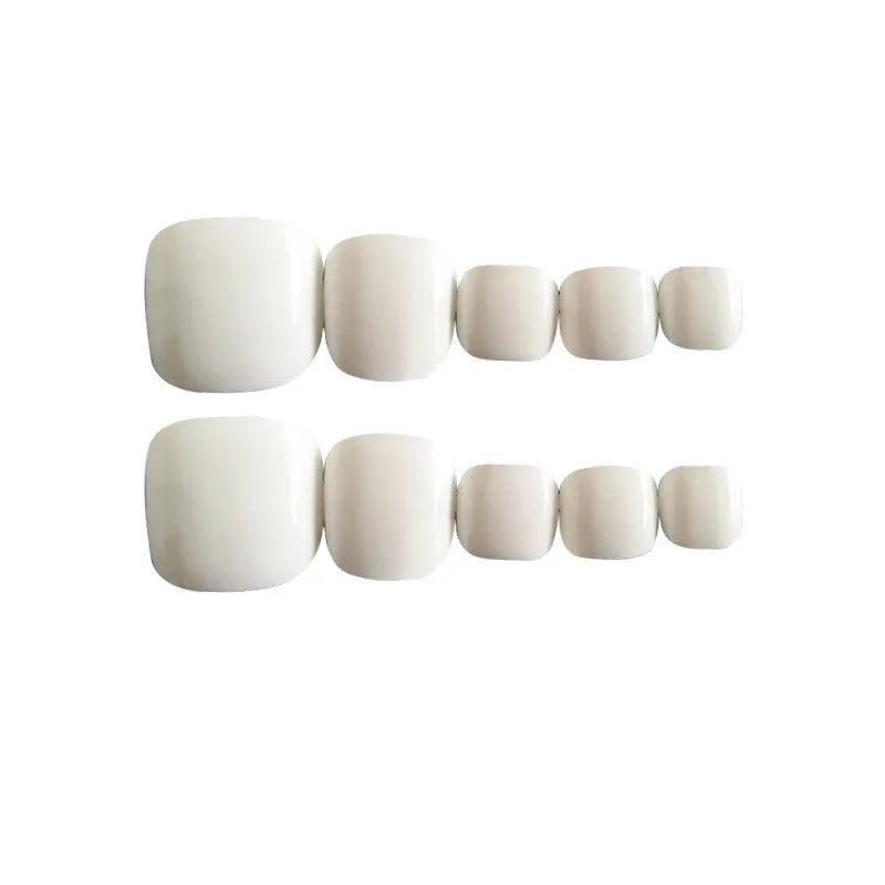 Set of white false nail toes with a Starry Sky pattern, shown as a complete set for ladies.