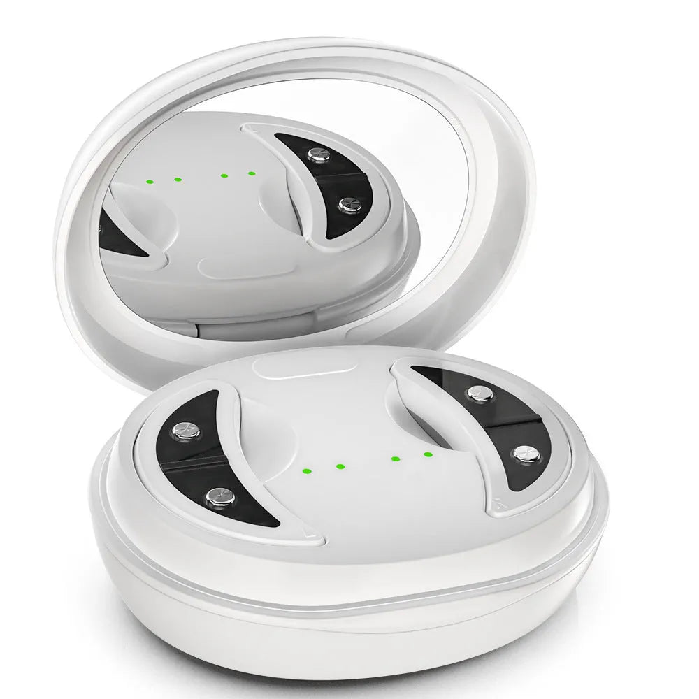 White wireless handheld red light eye beautification device with EMS massage function