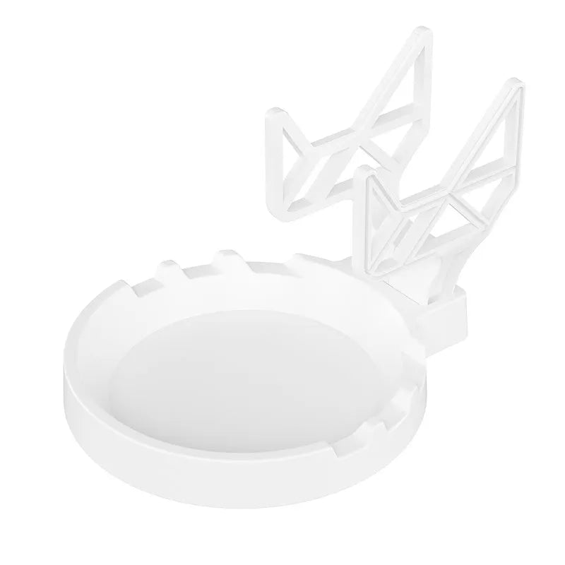 Black plastic ABS wall hanging rack for game controllers with adhesive pads and screws