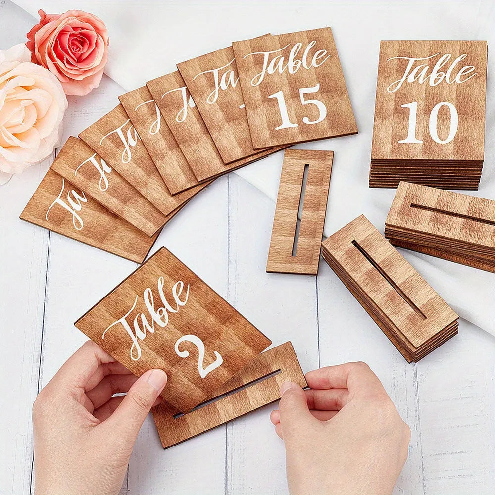 Set of 20 American country style wooden photo board ornaments with lotus wood, beech, and poplar plywood, each 10x7.4cm