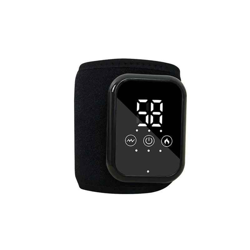 Black electric heating ankle sleeve showing integrated construction for heel and joint warmth