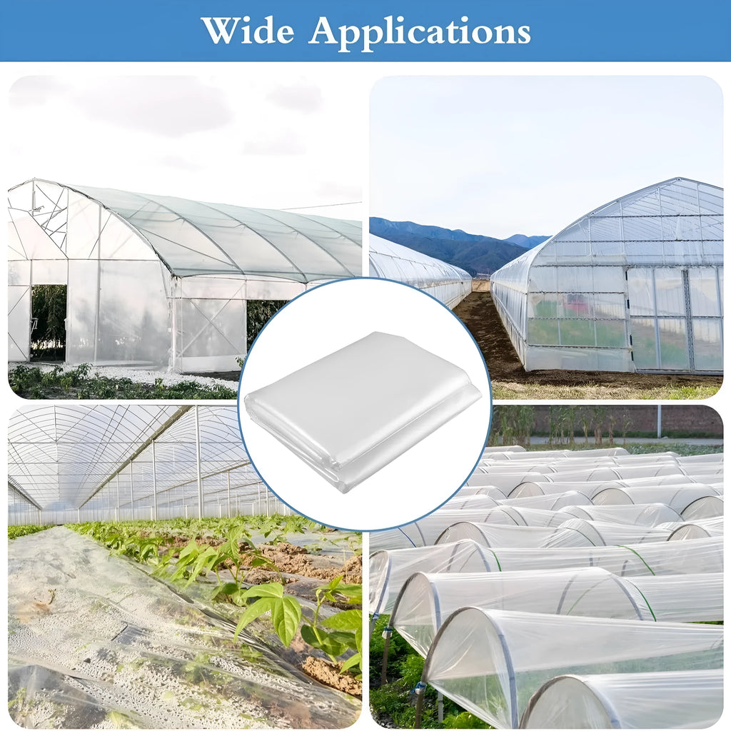 4x8 metre roll of translucent plastic greenhouse film for vegetable shed insulation.