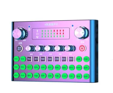 F007plus sound card condenser microphone equipment for live broadcast with wireless connectivity