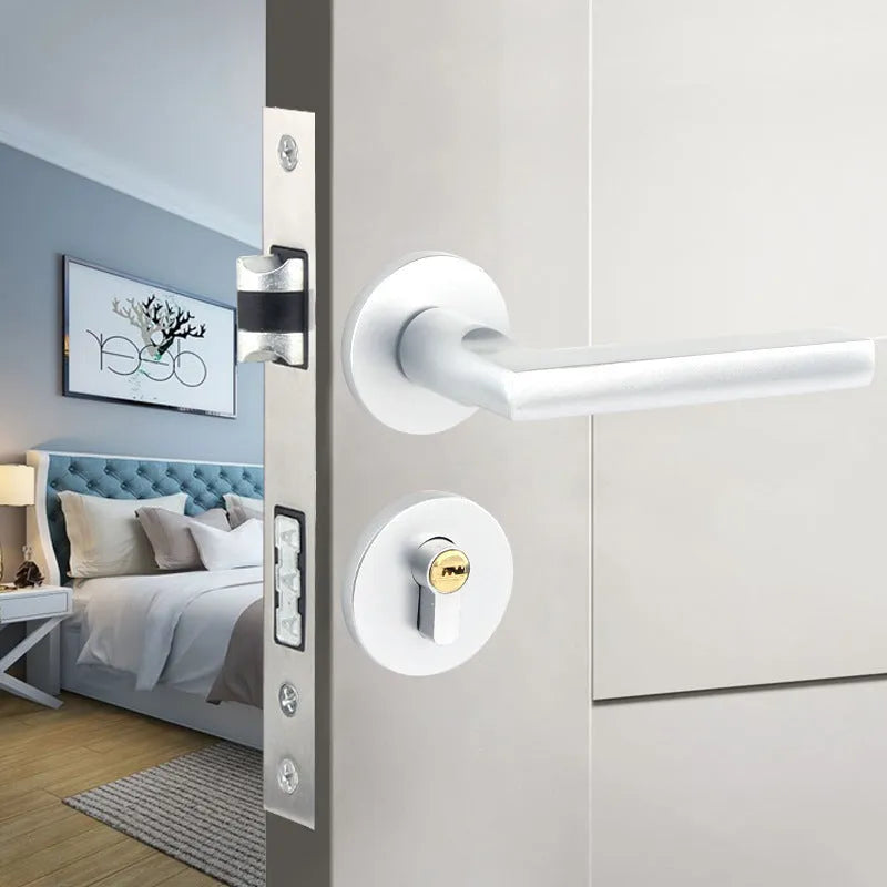 Aluminium alloy split magnetic door lock handle for timber doors