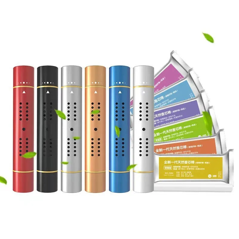 Creative metal car aromatherapy clip in black with five incense sticks