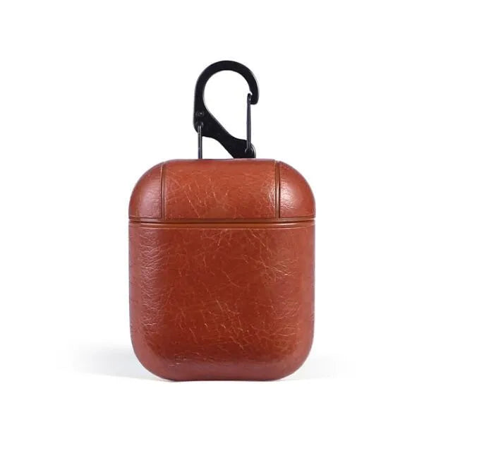 Genuine leather protective case for Apple Airpods earphones in four colour options