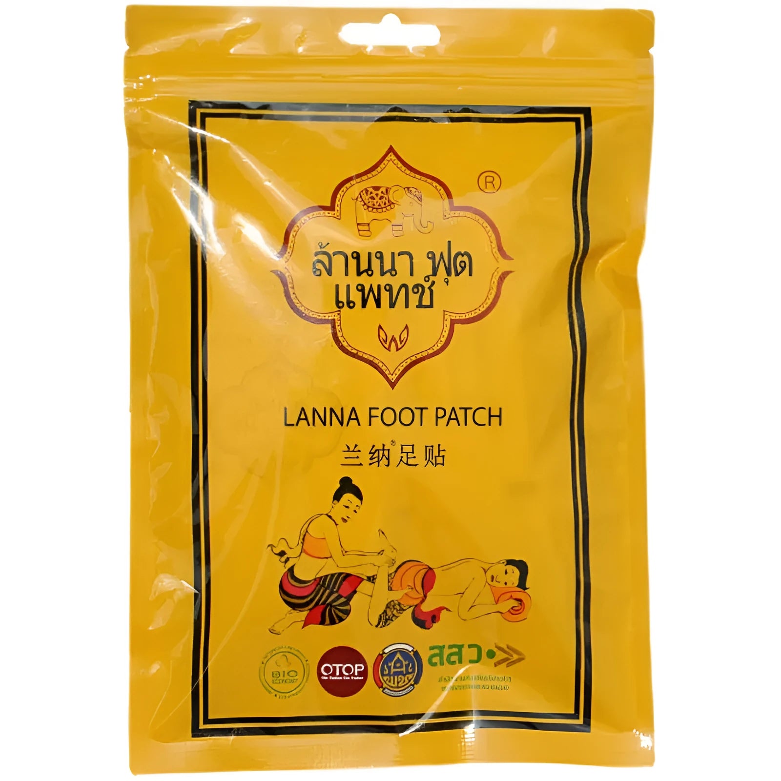 Pack of 10 relieving fatigue foot patches showing individual stickers for foot care
