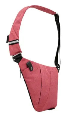 Anti-theft crossbody bag for men in black Oxford cloth with zipper closure