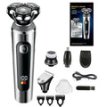 Digital USB rechargeable beard scraper with LED display on a five-in-one base bracket.