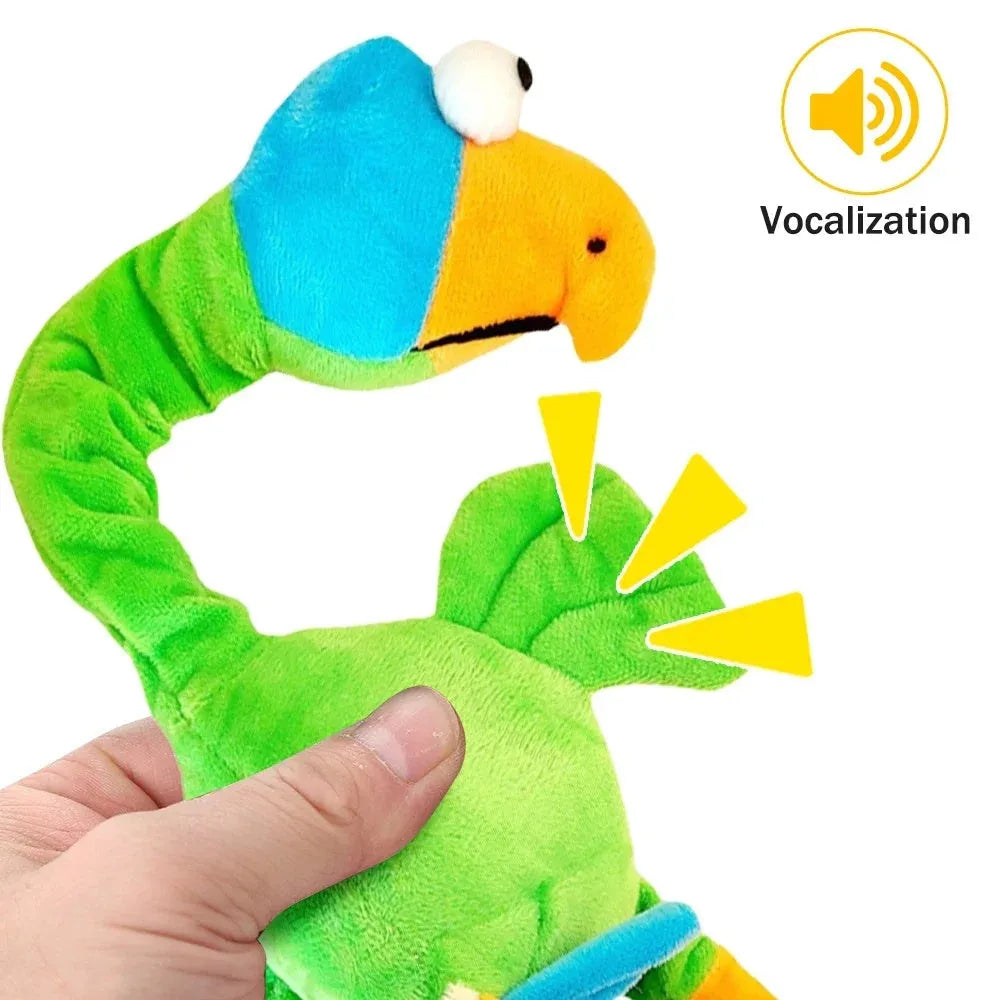Screaming chicken squeaky dog toy in black, green or orange colours for bite-resistant chewing