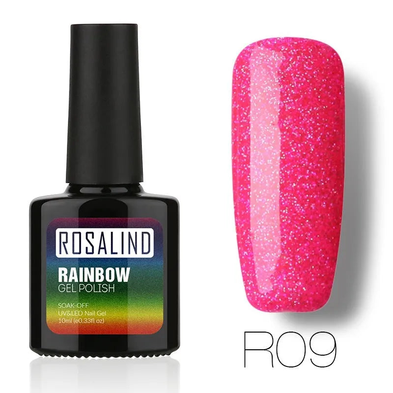ROSALIND phototherapy gel nail polish bottle in RBR shade, glossy finish for UV/LED curing